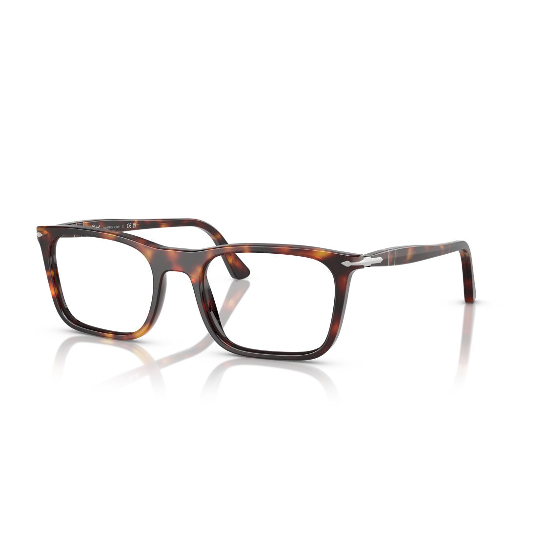Persol 0Po3358v Tortoiseshell-Patterned Acetate Eyeglasses With Silver Accents