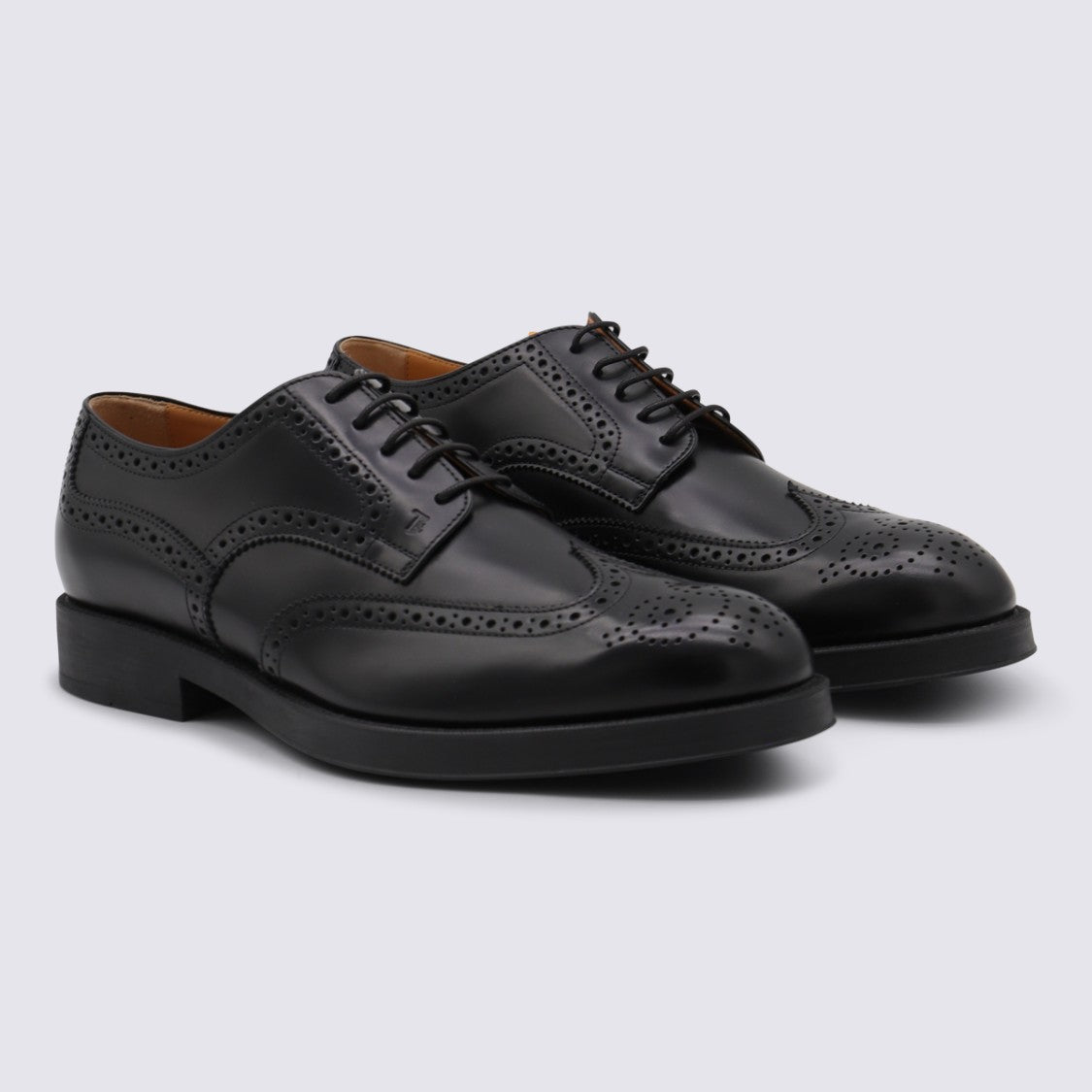 Tod's Wingtip Leather Brogues With Intricate Brogue Detailing