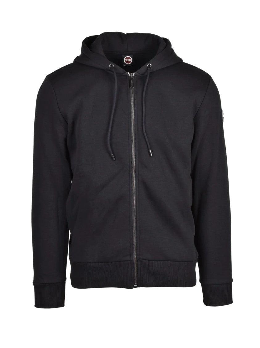 Colmar Originals Black Brushed Cotton-Blend Zip Hoodie