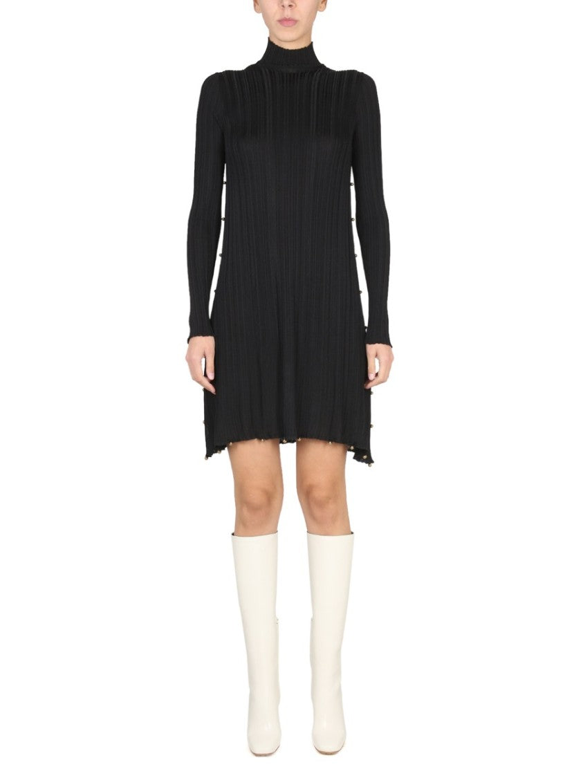 Bottega Veneta Hand-Embellished High Neck Plisse Dress