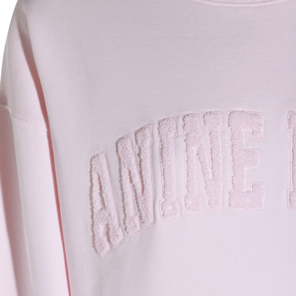 Anine Bing Textured Logo Crewneck Sweater