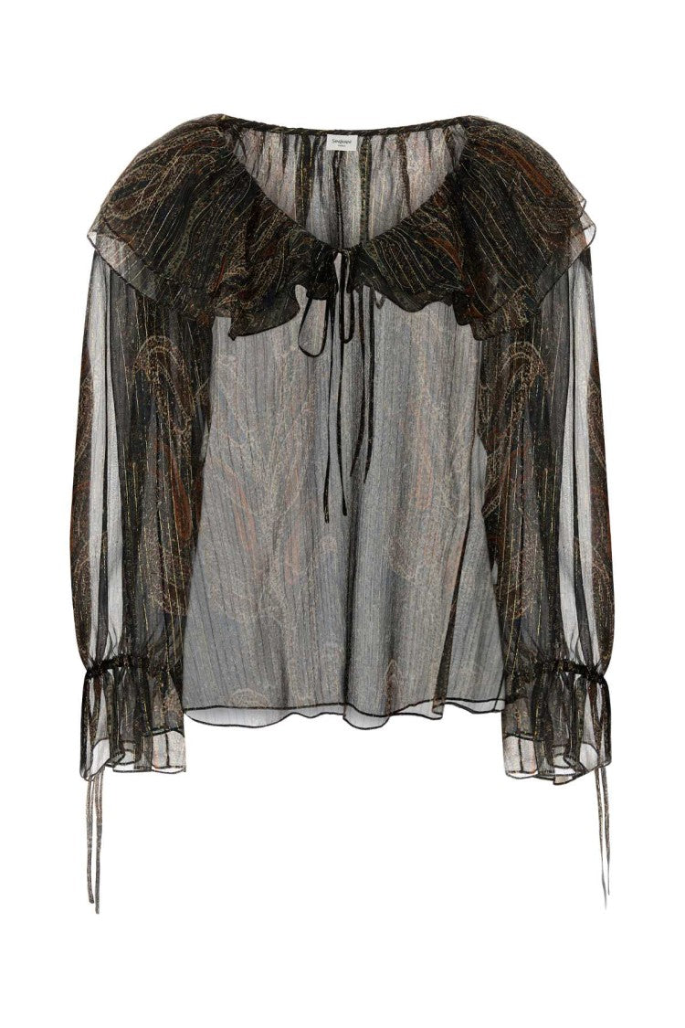 Saint Laurent Printed Silk Blend Blouse