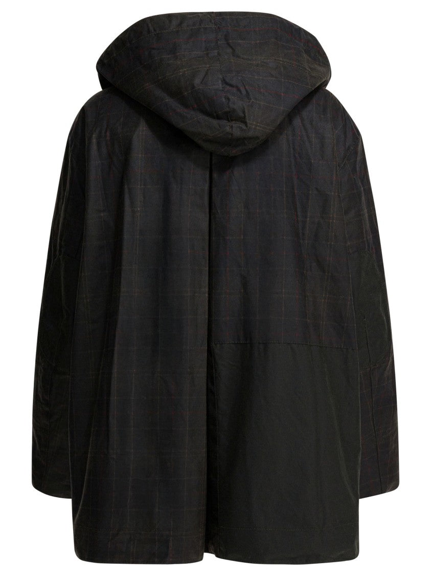Barbour Relaxed Fit Waxed Jacket With Oversized Corduroy Collar