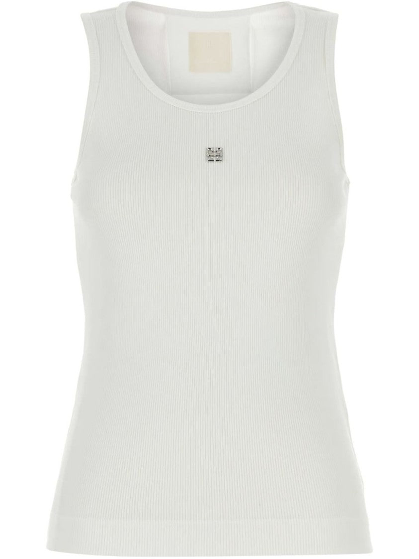 Givenchy Ribbed White Fitted Top