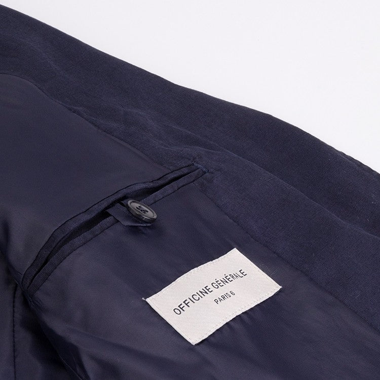 Officine Generale Unconstructed Two-Button Jacket With Soft Shoulder Design