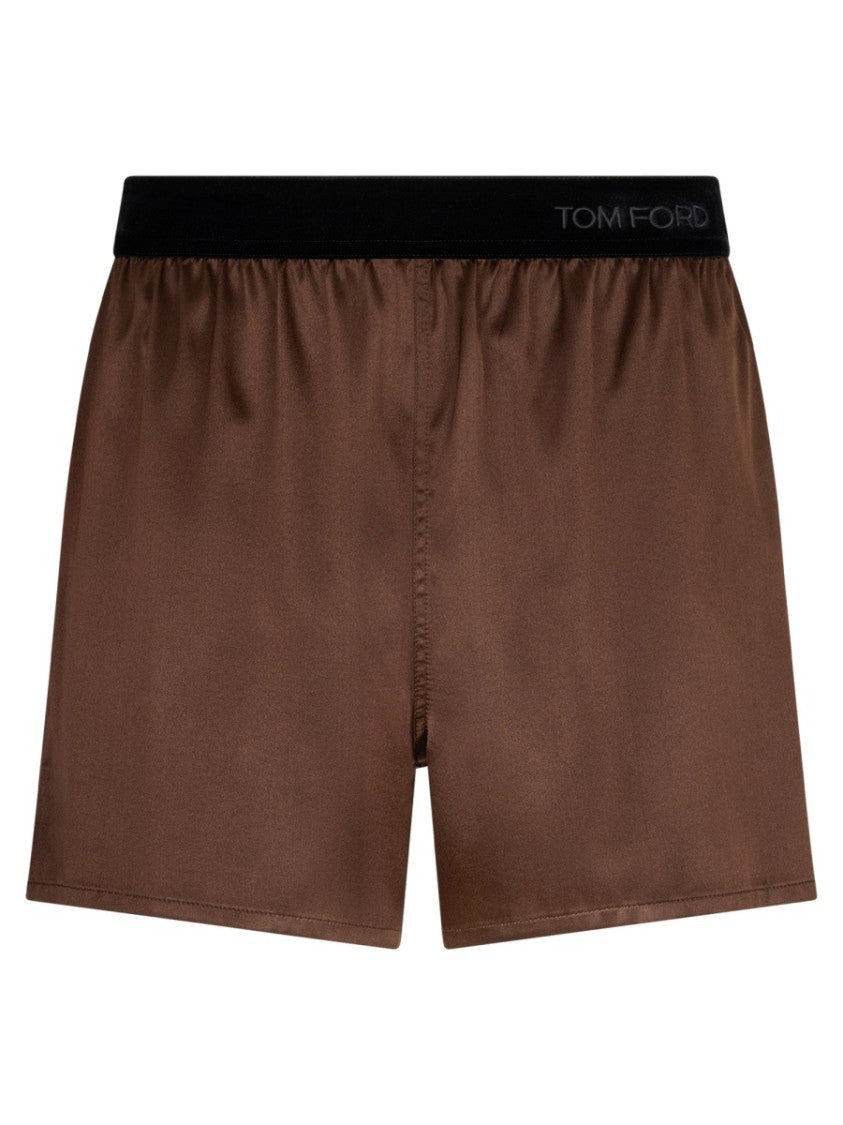 Tom Ford Black Silk Pajama Elastic Waistband Shorts