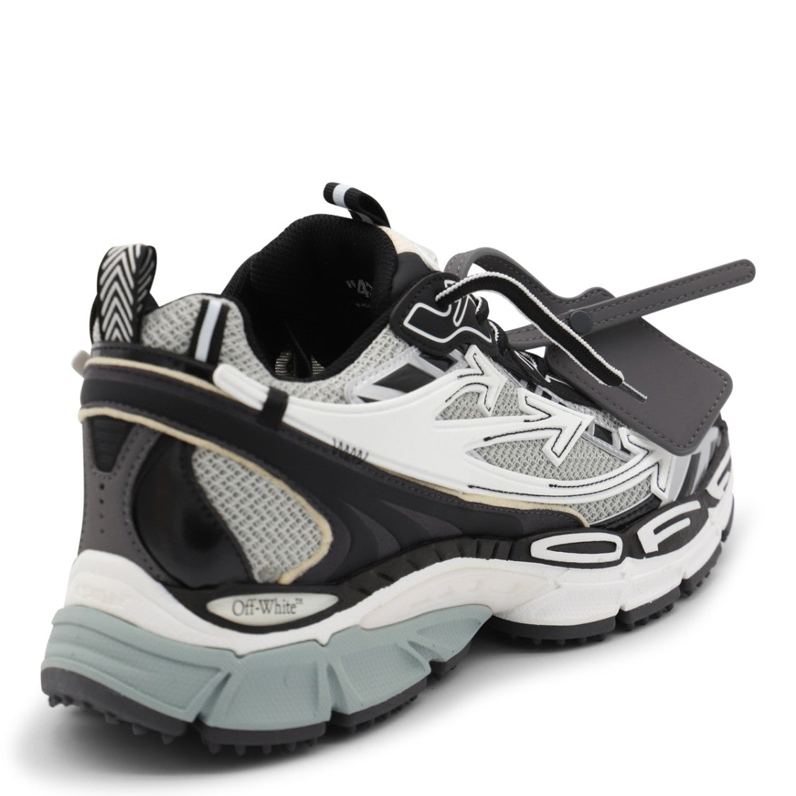 Off-White Dynamic Grey And Black Sneakers With Chunky Sole