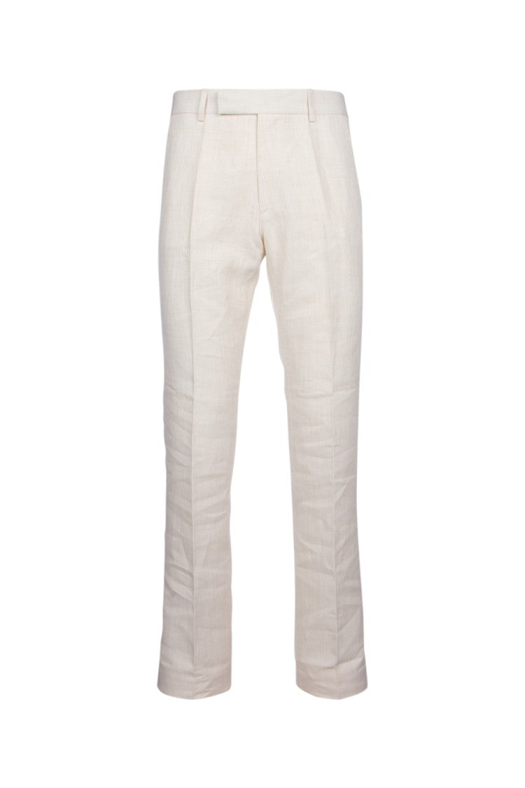 Jacquemus Tailored Off-White Trousers With Design