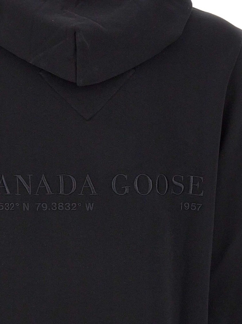 Canada Goose Cropped Black Hoodie With Front Pocket