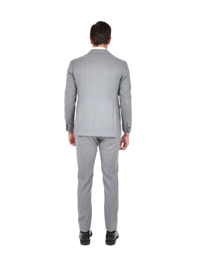 Franzese Collection Light Grey Pinstriped Suit With Tailored Blazer