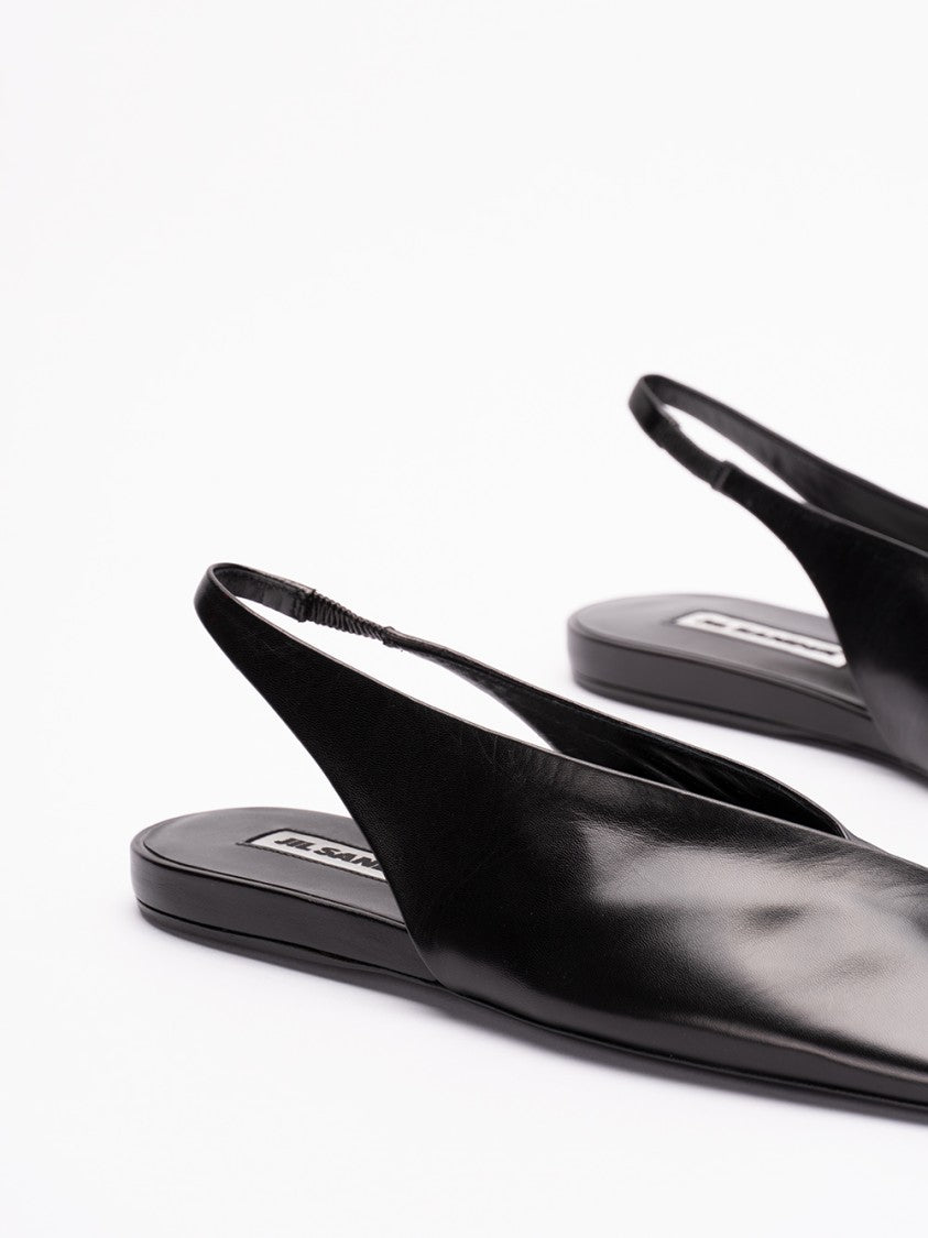 Jil Sander Pointed Toe Ballerinas With Slingback Strap