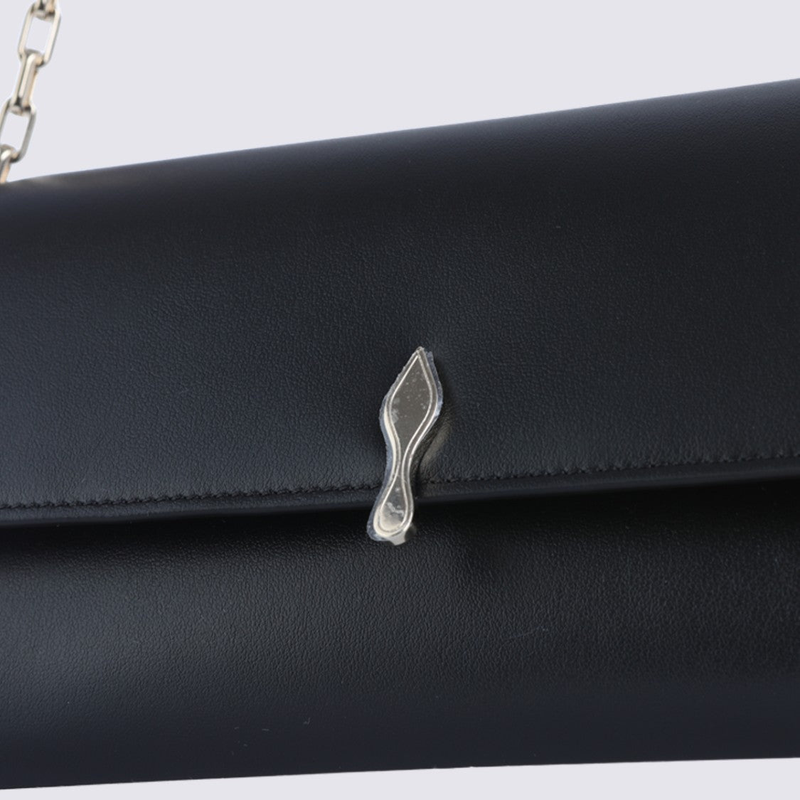 Christian Louboutin Rectangular Black Bag With Flap Closure And Chain Strap