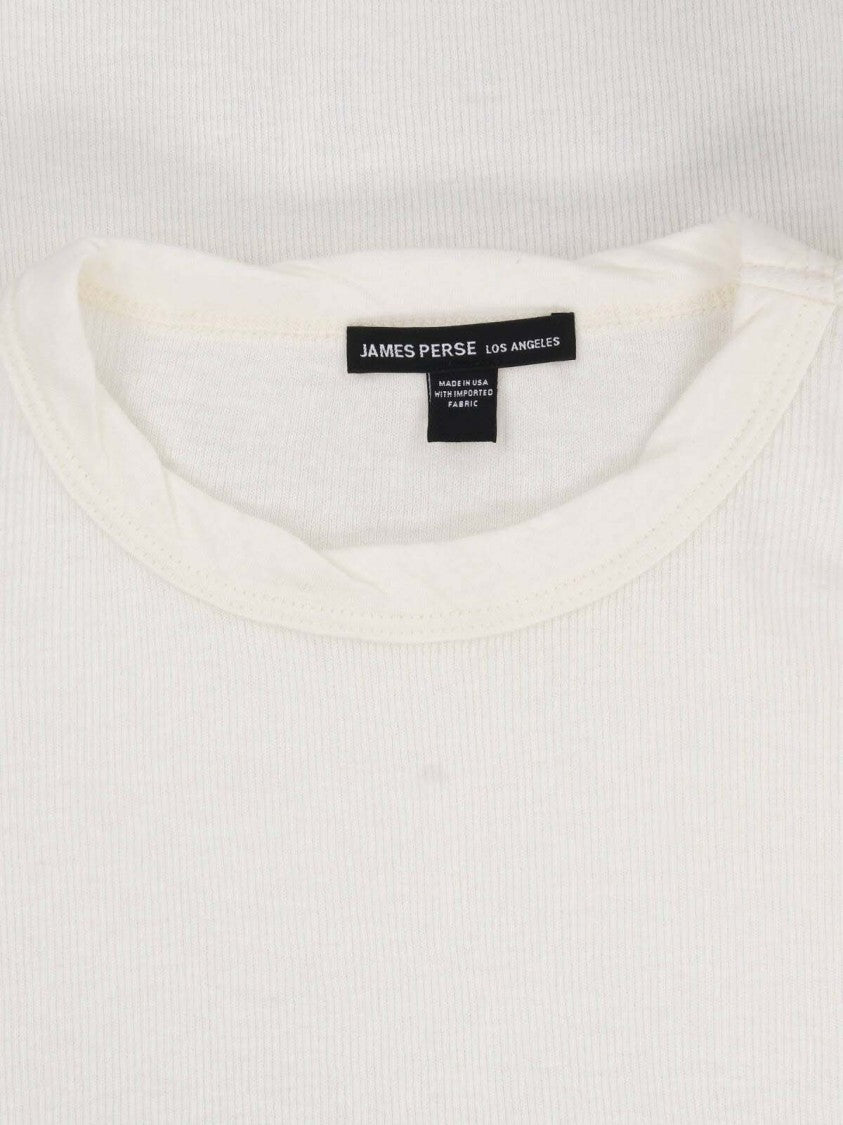 James Perse Cream Cotton-Blend Short-Sleeve T-Shirt
