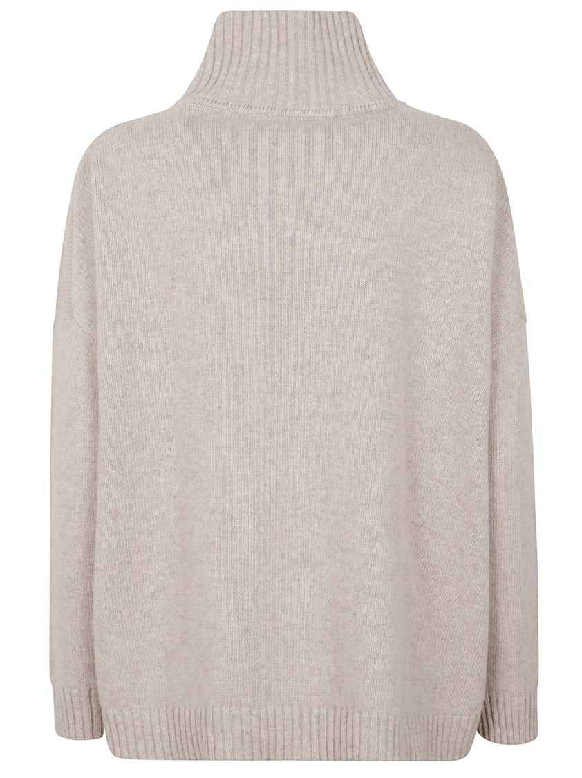 Max Mara Oversized Beige Wool Turtleneck