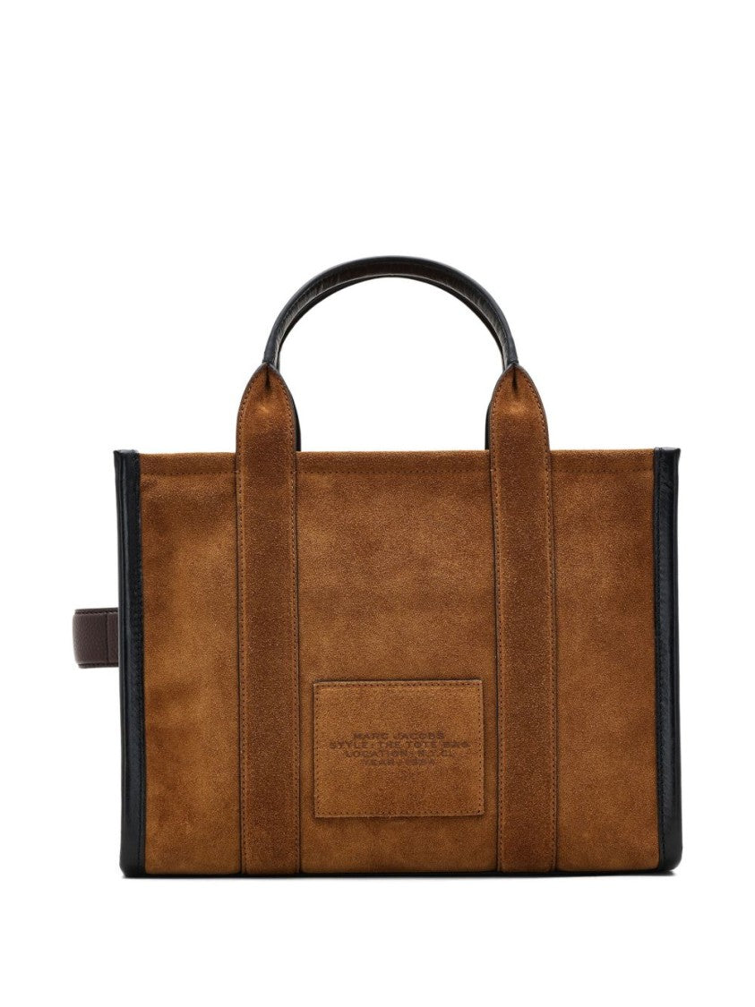 Marc Jacobs Structured Brown Suede Tote Bag With Leather Details