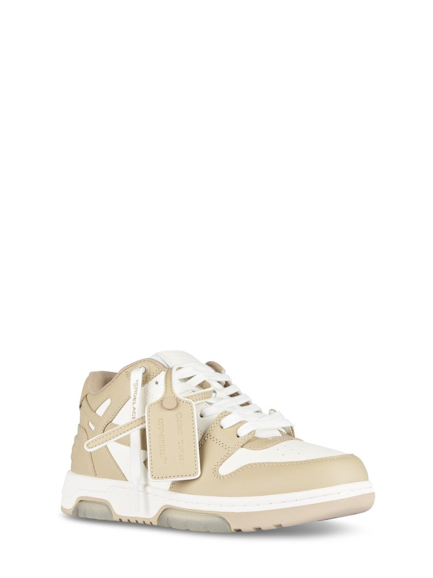 Off-White Low-Top Sneakers With Calf Leather Panels
