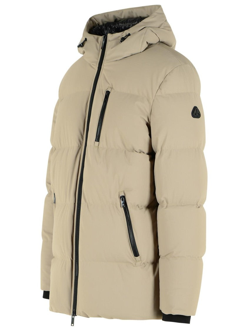 Moose Knuckles 'Soho 3Q' Beige Stretch Nylon Down Jacket