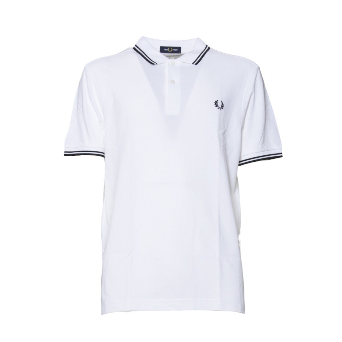 Comme Des Garçons Striped White Cotton Knit Polo Shirt
