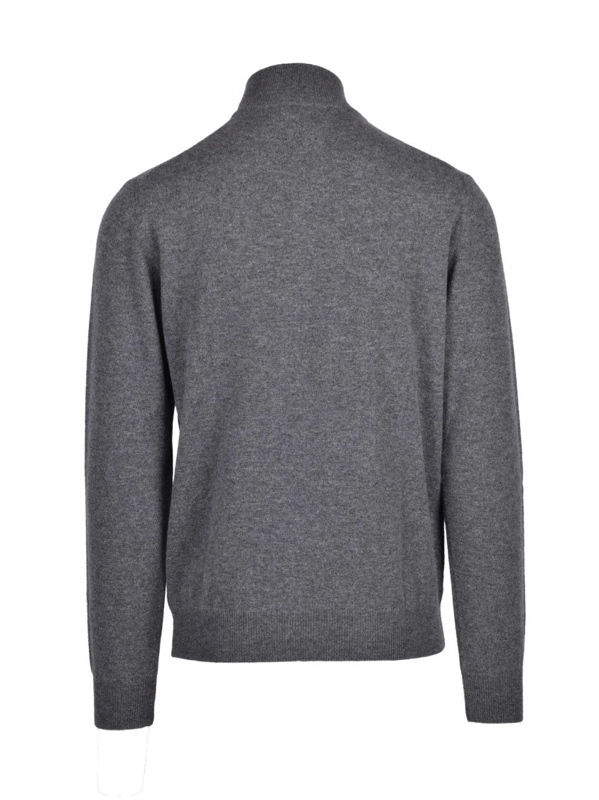 Gant Half-Zip Wool Sweater With Ribbed Detailing