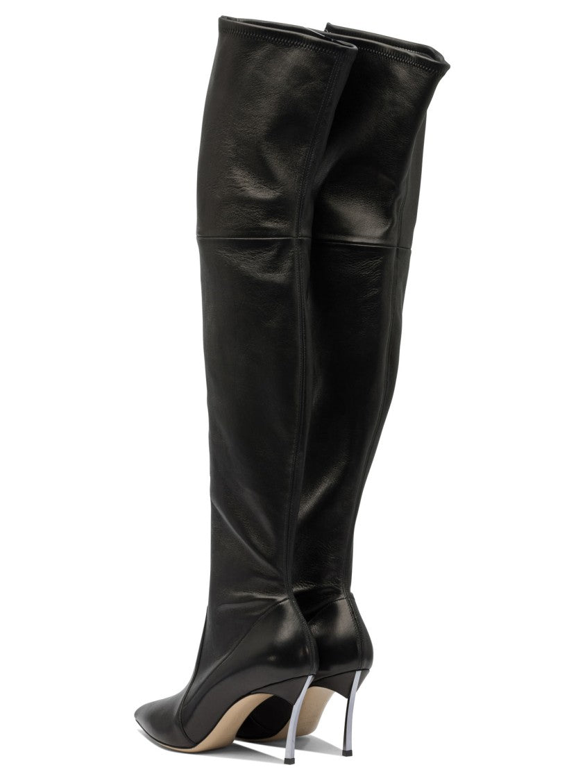 Casadei Over-The-Knee Leather Boots With Stiletto Heel