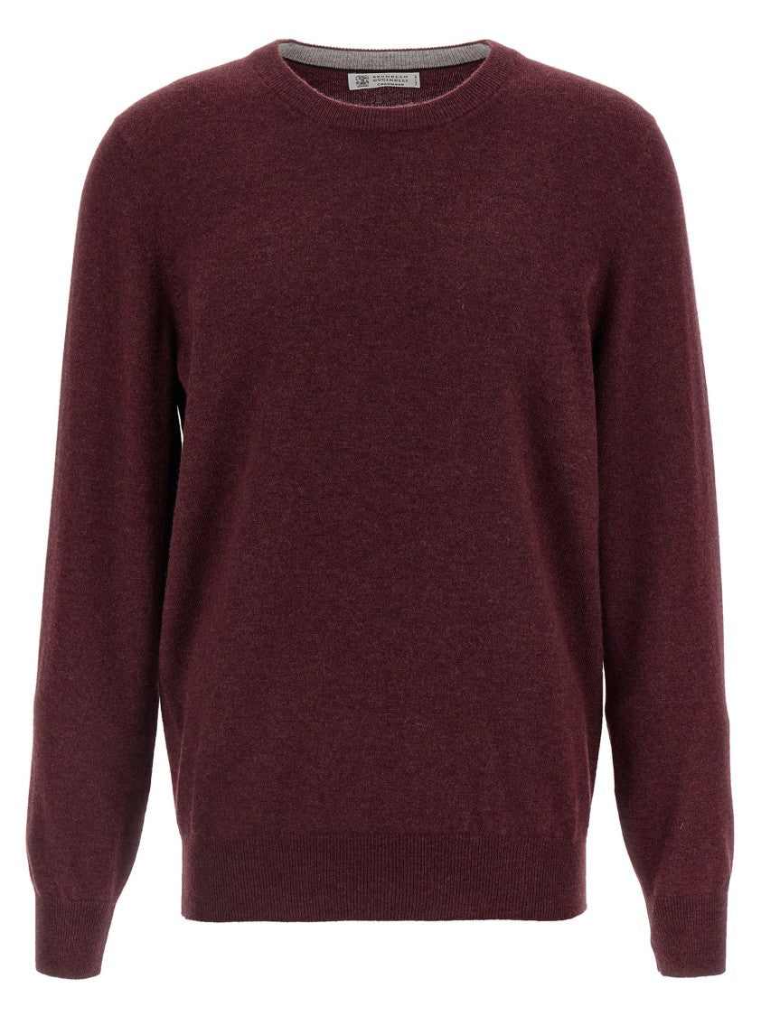 Brunello Cucinelli Contrast-Detailed Cashmere Sweater With Crew Neck