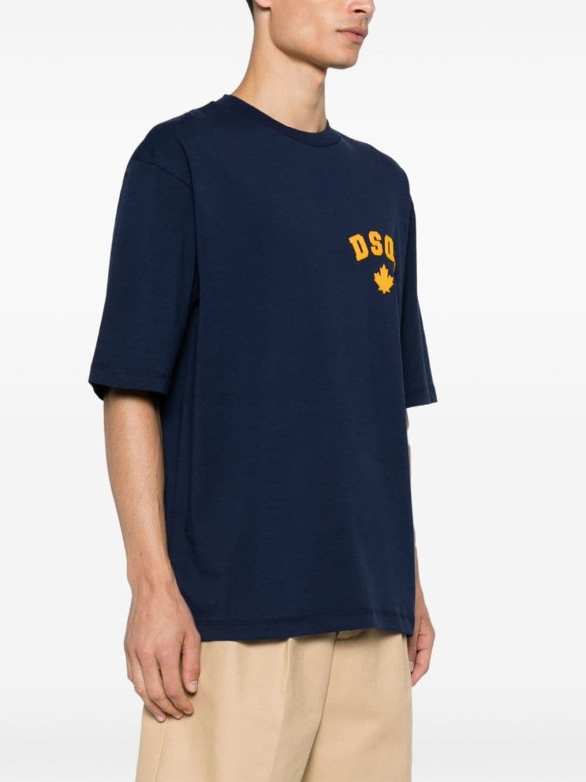 Dsquared2 Blue Relaxed-Fit Round Neck T-Shirt