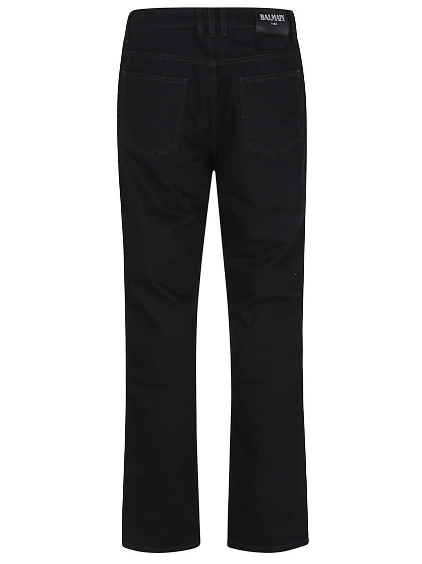 Balmain Vintage Black Denim Pants With Classic Five-Pocket Design