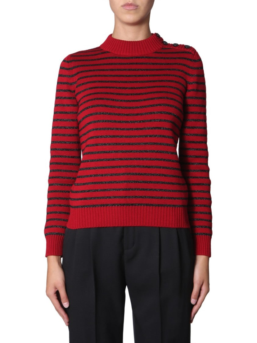 Saint Laurent Ribbed Crew Neck Sweater