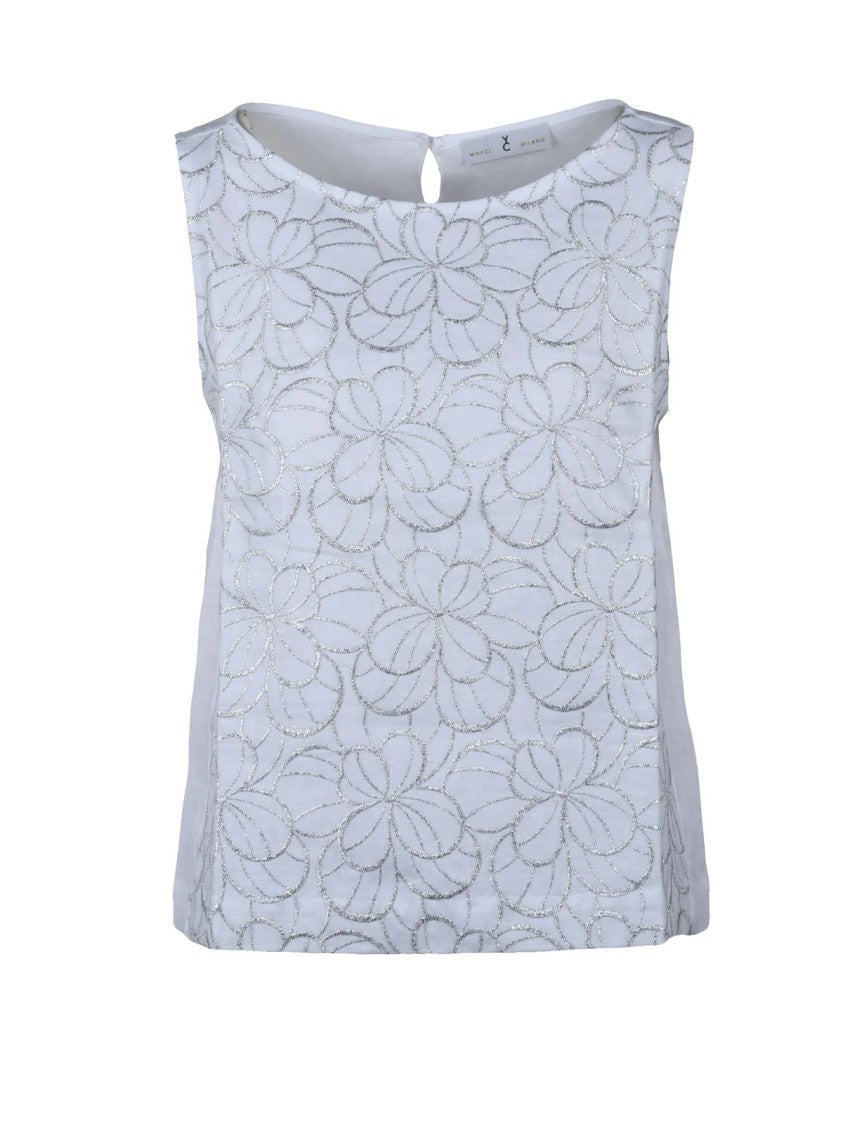 Whyci Indigo Linen Top