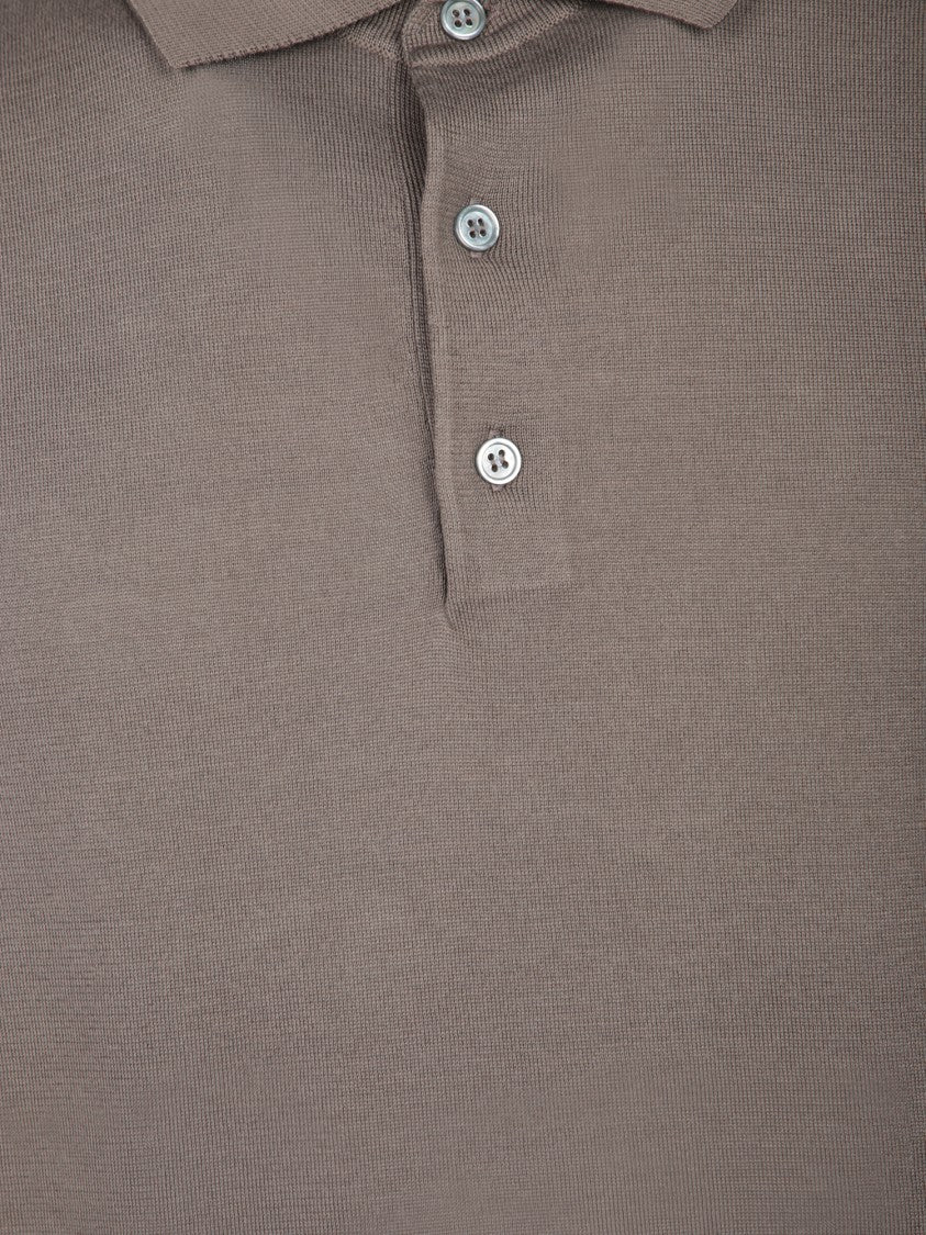 Dell'oglio Classic Brown Polo With Tailored Fit