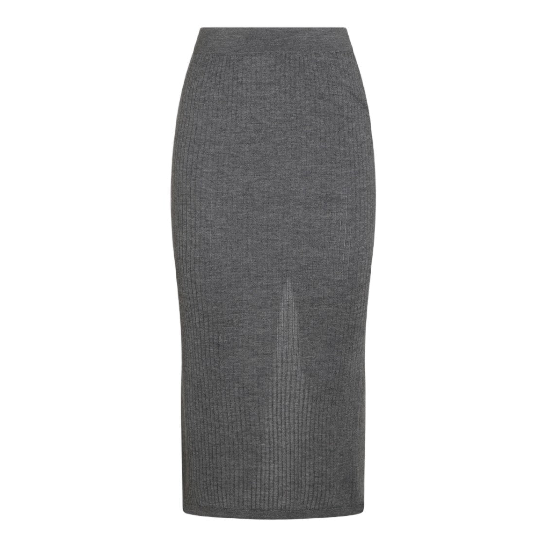 Malo Ribbed Knit Slit Midi Skirt