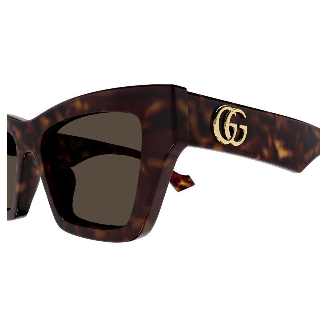 Gucci Gg1753s Bold Rectangular Tortoiseshell Sunglasses