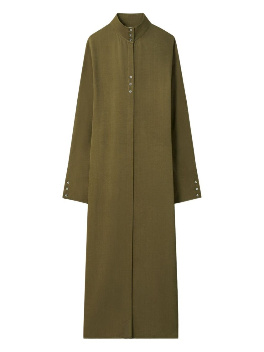 Tory Burch Midi Green Dress With High Collar