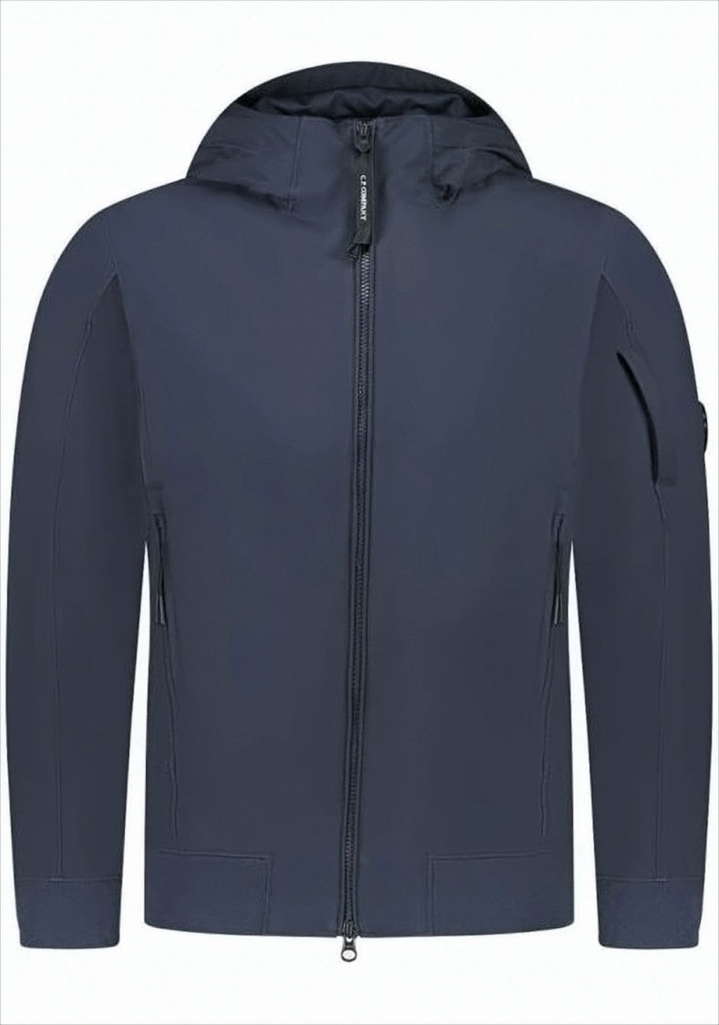 C.P. Company Hooded Blue Casual Jacket With Zippered Pockets