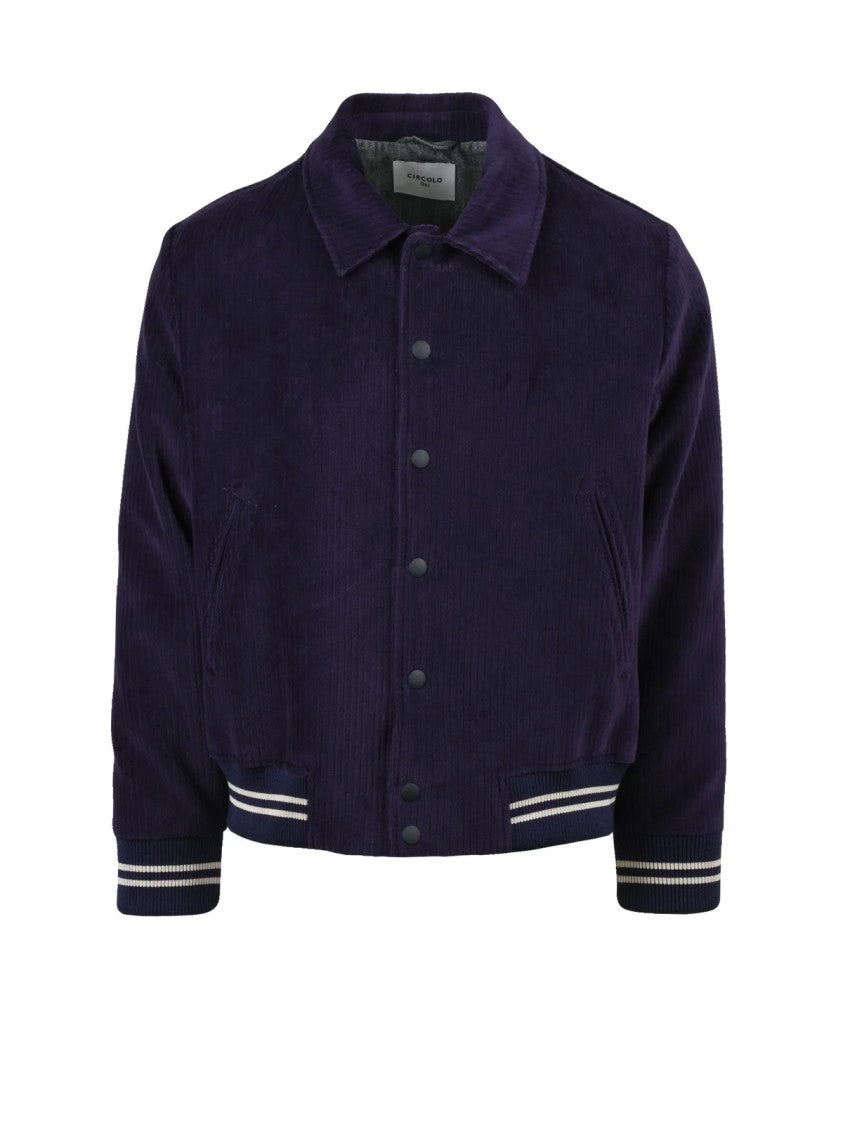 Circolo 1901 Purple Cotton-Blend Varsity Coat