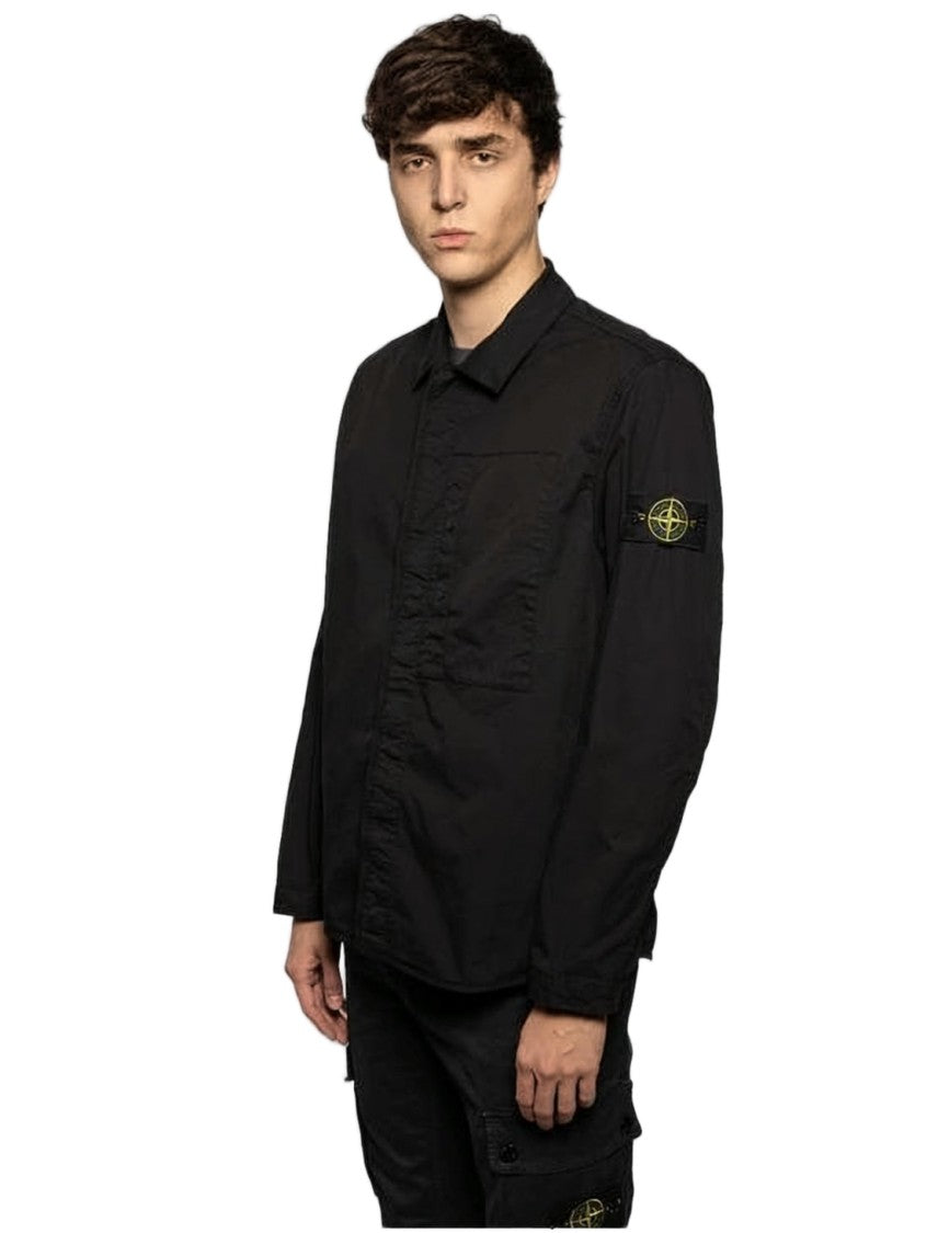 Stone Island Long-Sleeve Minimalist Shirt With Concealed Placket