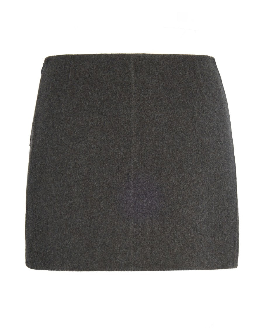 P.A.R.O.S.H. Regular Fit Wool Skirt With Flap Pockets And Zip Closure