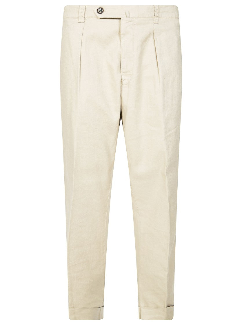 Berwich Linen Blend Overfit Pleated Pants