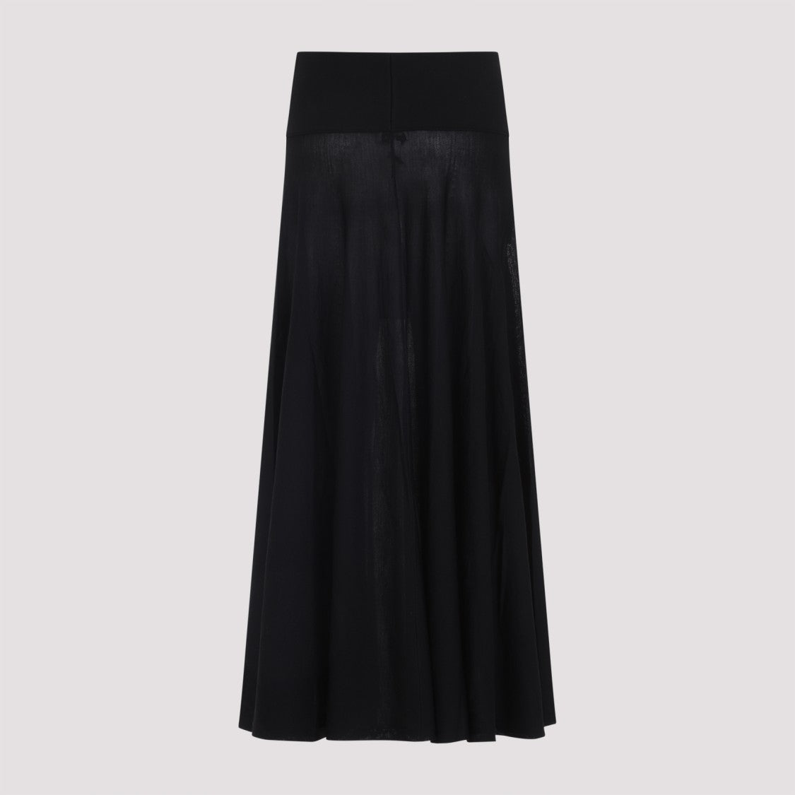 Alaïa Flared Design Black Virgin Wool Maxi Skirt