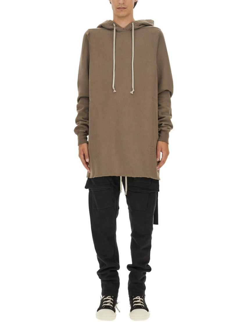 Drkshdw By Rick Owens Oversized Cotton Hoodie With Drawstring Hood