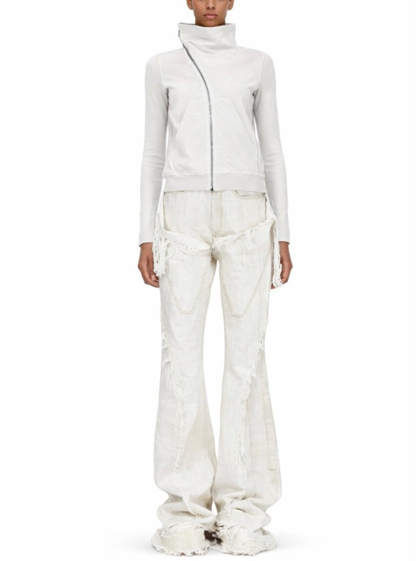 Drkshdw By Rick Owens Mountain Sweat Asymmetrical Funnel Neck Cotton T-Shirt