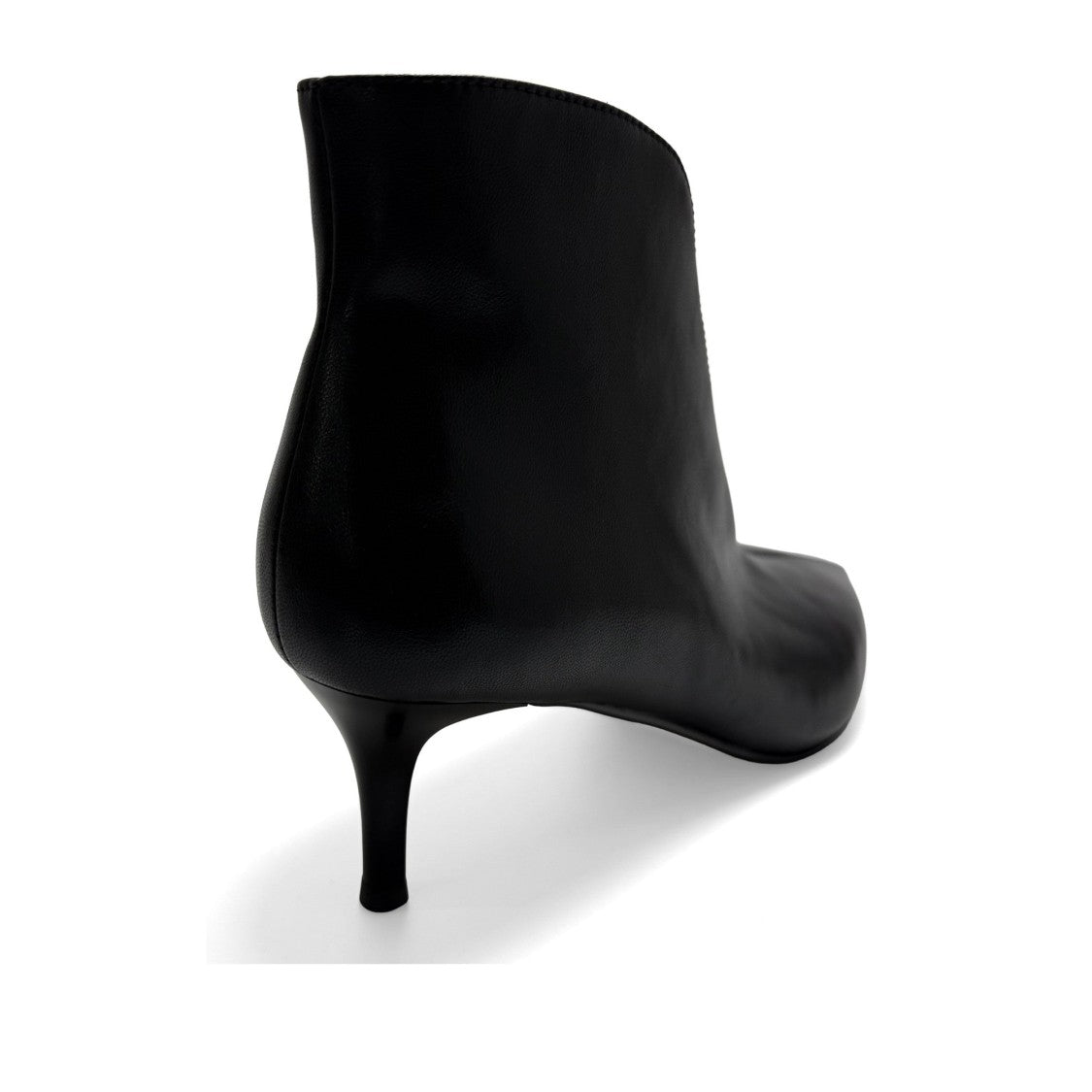 Sergio Moretti Black Pointed Toe Mid-Height Stiletto Leather Pumps