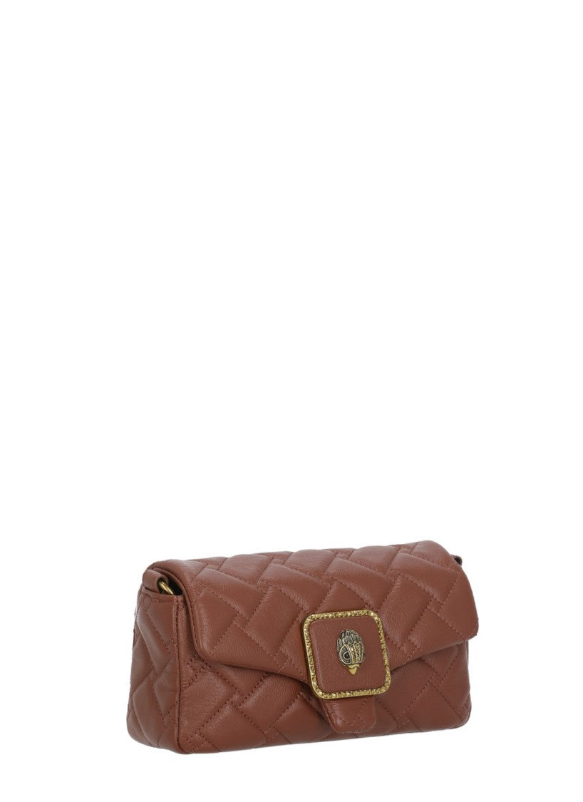 Kurt Geiger Brick Red Quilted Leather Dual Straps Mini Shoulder Bag
