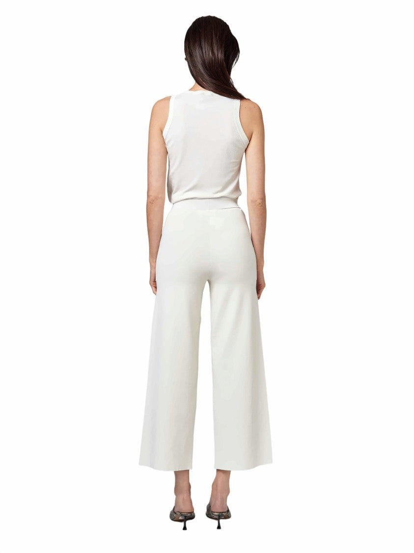 Alpha Studio Viscose Wide-Leg Cropped Pants