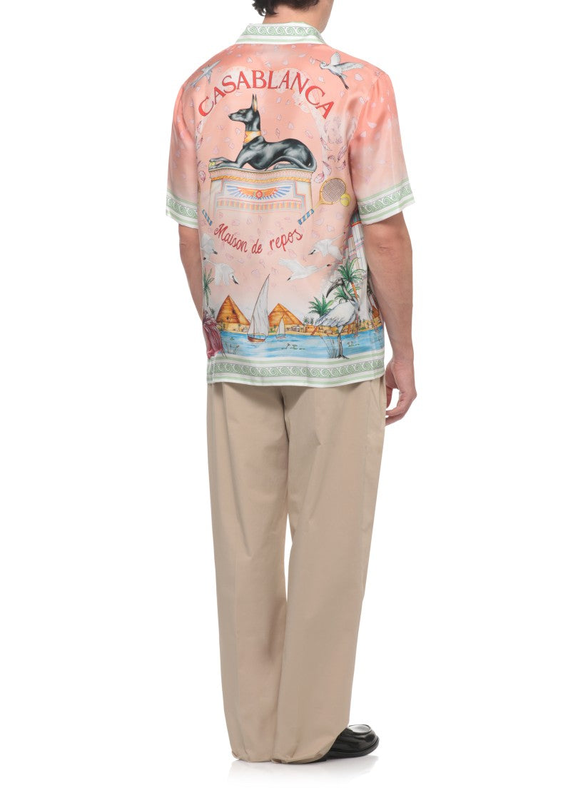 Casablanca Pink Ethereal Silk Casual Shirt