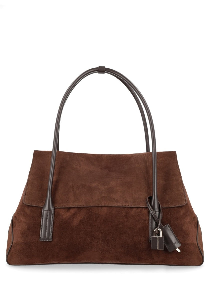 Tom Ford Structured Suede Lock Tote Bag