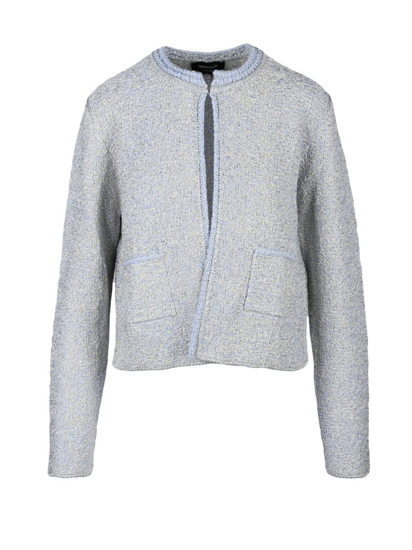 Fabiana Filippi Textured Tricot Cardigan With Subtle Shimmer