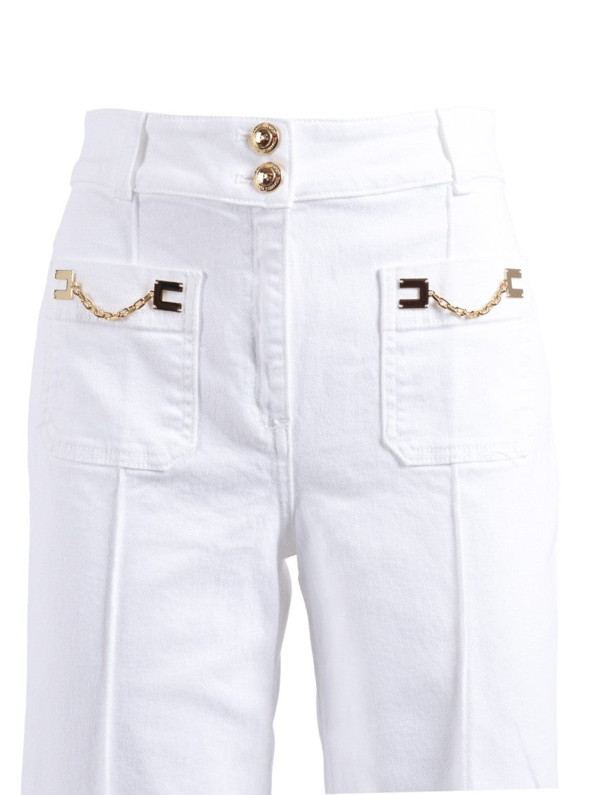 Elisabetta Franchi High Waisted Gold Hardware Jeans