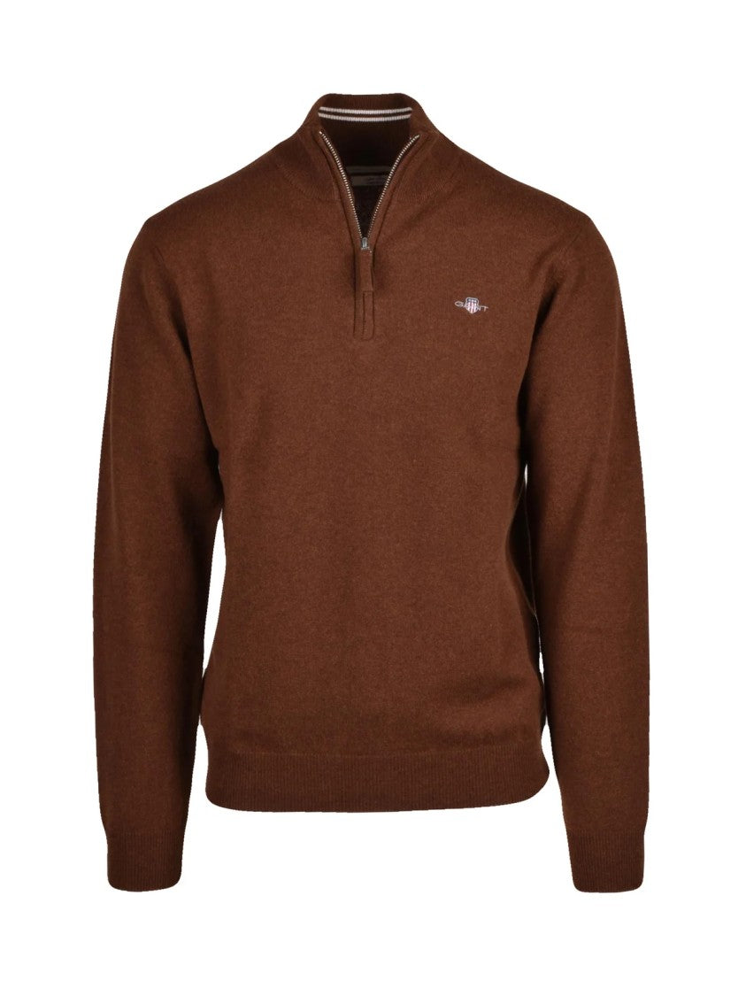 Gant Wool Pullover With Half-Zip Closure And Embroidered Logo