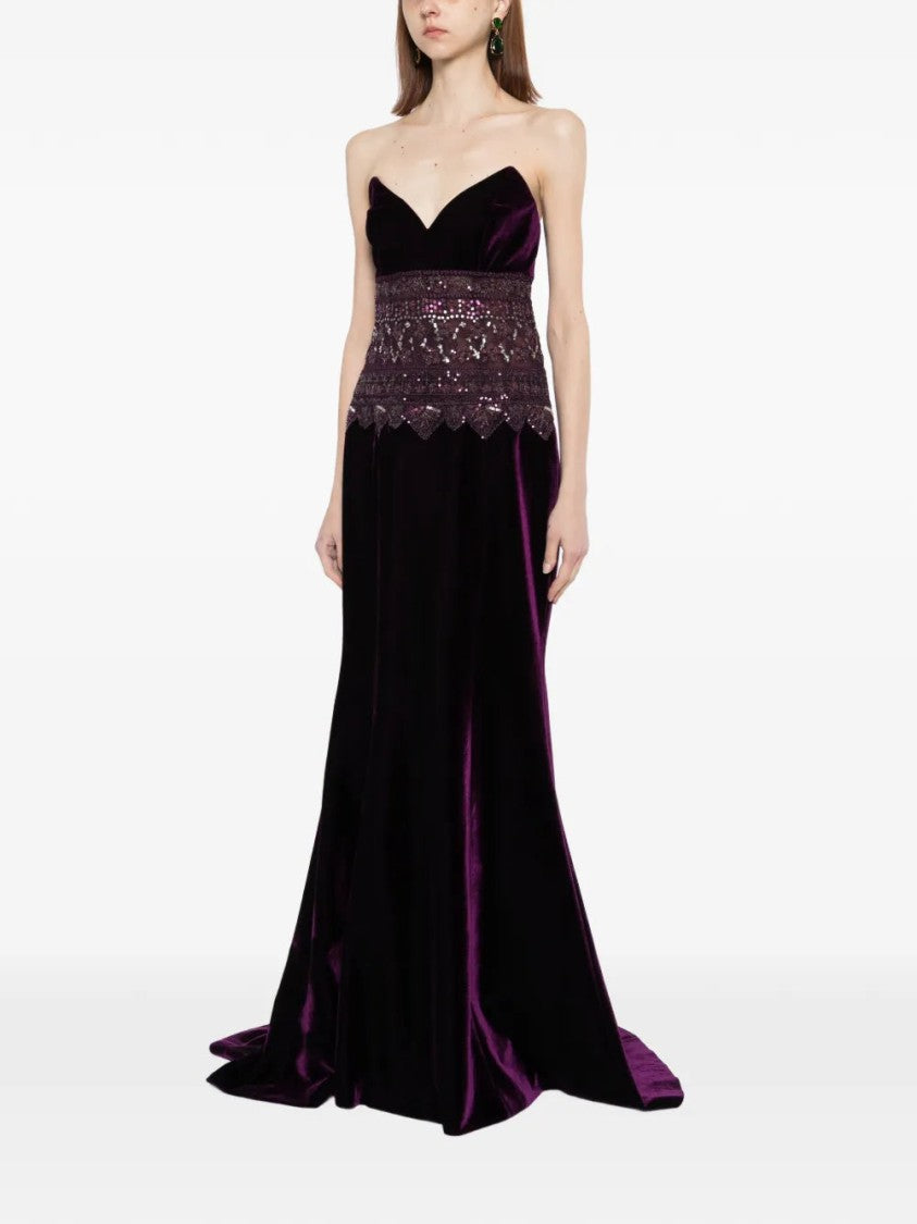 Saiid Kobeisy Strapless Dress With Embroidered Detailing